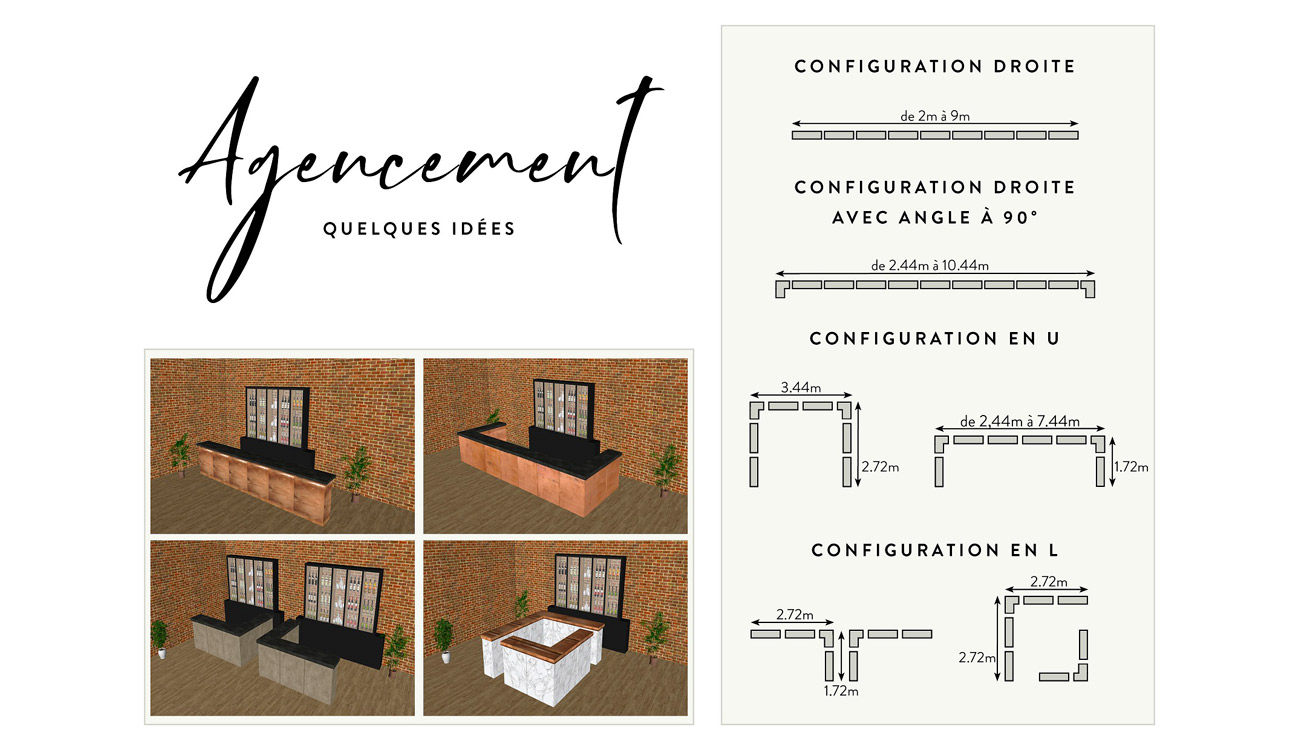 Location mobilier design évènementiel - Location comptoir bar